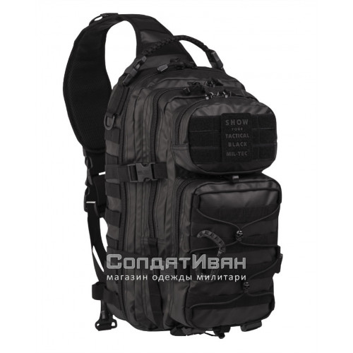 Рюкзак однолямочный Assault Pack 25L Tactical Black | Mil-Tec фото 1